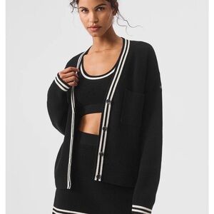 Alo Tennis Club Sweater Knit Cardigan Sz S